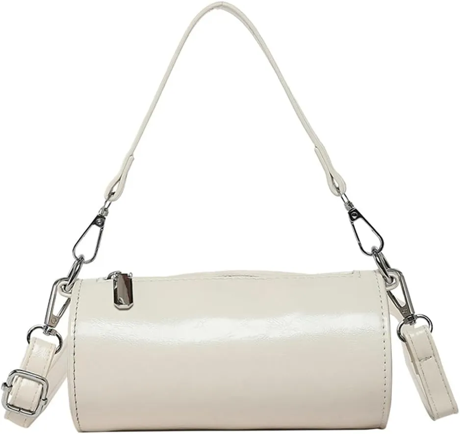 Womens Soft Pu Leather Purse Cute Cylinder Clutch Purses for Women Trendy Crossbody Bags for Women 2025 Sling Bag Handbags