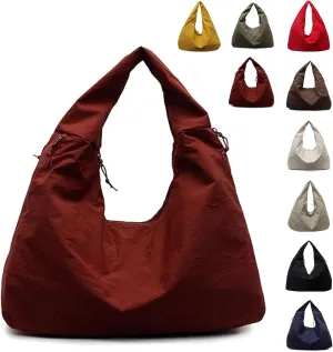 Women's solid textured draped tote bag, solid textured pleated tote bag, casual hobo bags travel sports bags