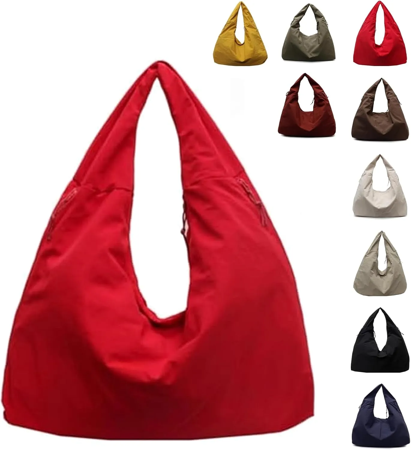 Women's solid textured draped tote bag, solid textured pleated tote bag, casual hobo bags travel sports bags