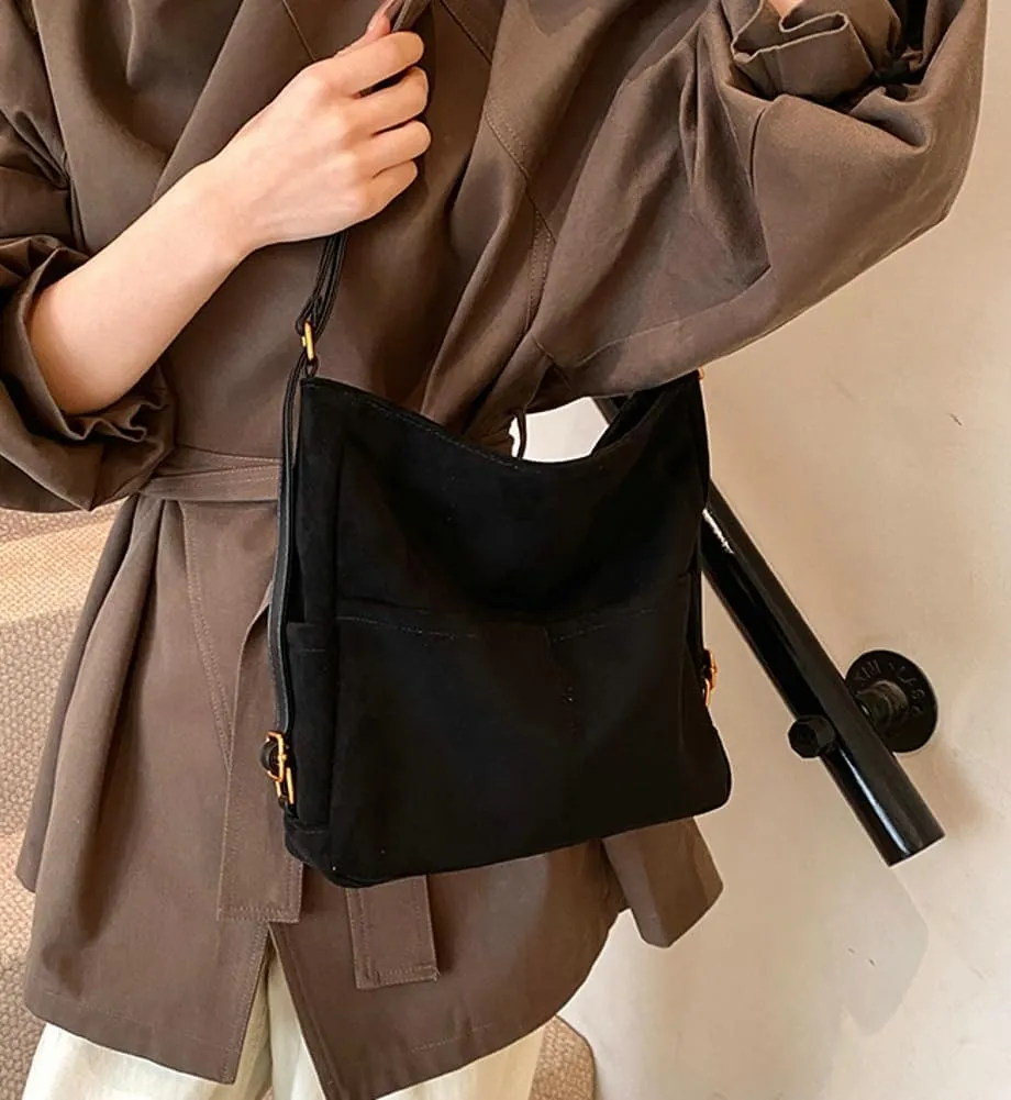 Womens Suede Hobo Bag Retro Suede Crossbody Purse Slouchy Suede Backpack Satchel Clutch Purse Office Tote Carryall