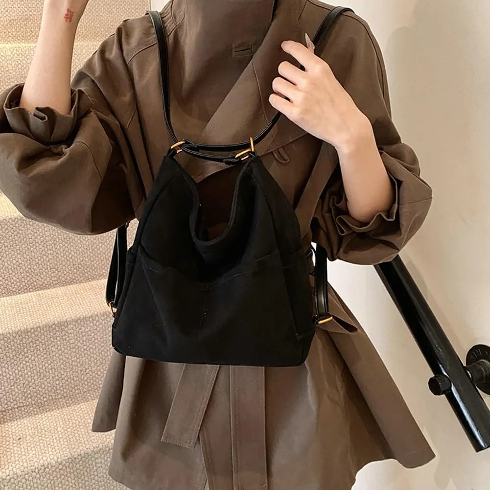 Womens Suede Hobo Bag Retro Suede Crossbody Purse Slouchy Suede Backpack Satchel Clutch Purse Office Tote Carryall
