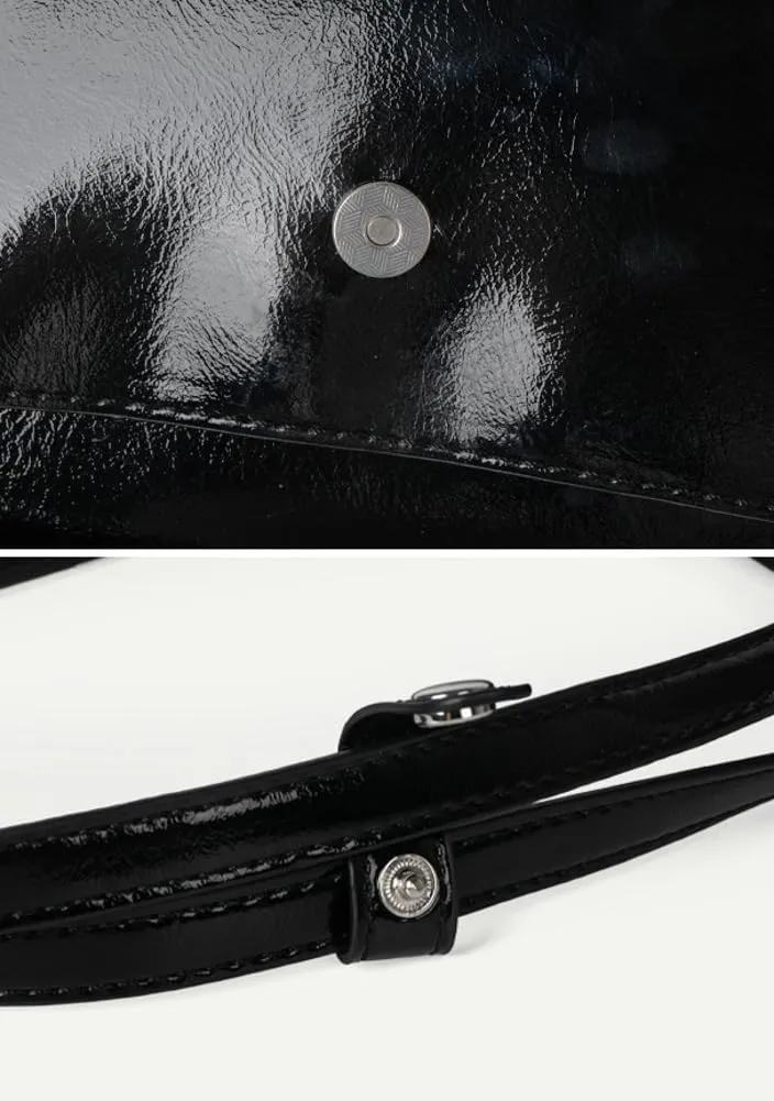 Womens Vegan Leather Tote Bags Shoulder Bag Trendy Top Handle Handbag Shiny Hobo Bag Purse