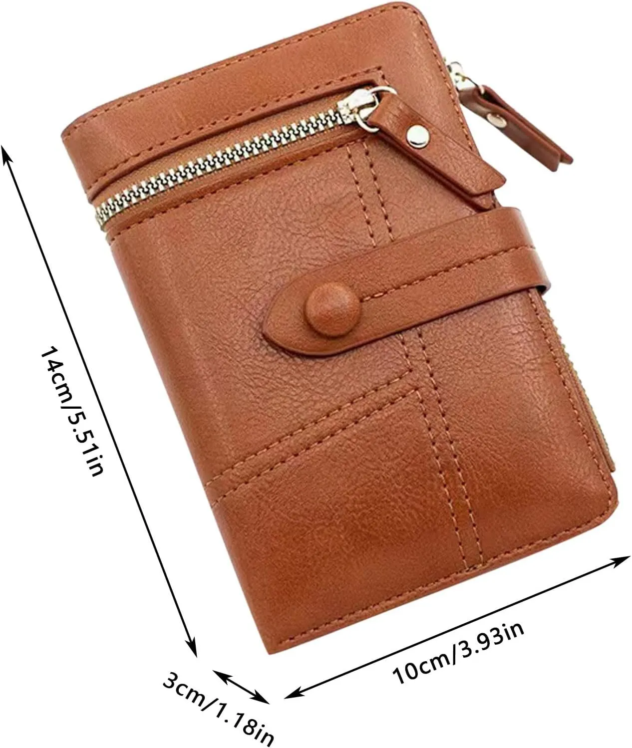 Womens Vintage Leather Wallets Zipper Purse for Travel Credit Card Holder Phone Organizer Leather Pocket Wallets