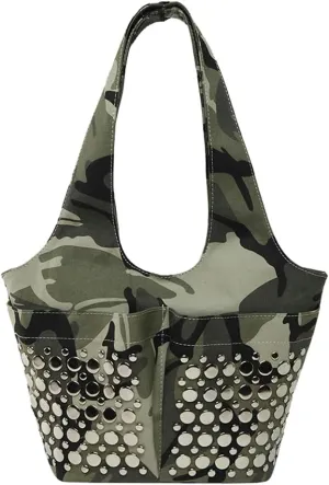 Y2k 90s Studded Hobo Bags Women PU Leather Punk Crescent Crossbody Purse Satchels Trendy Underarm Shoulder Tote Handbag