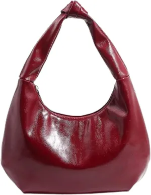 Y2k Crescent Hobo Bags Women 90s PU Leather Knot Underarm Shoulder Bag Cute Trendy Crossbody Purse Retro Tote Handbag