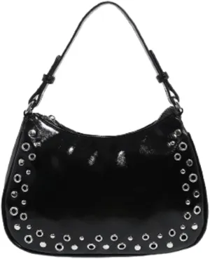 Y2k Crescent Hobo Bags Women 90s Trendy Studded PU Leather Shoulder Satchels Crossbody Purse Punk Underarm Tote Handbag
