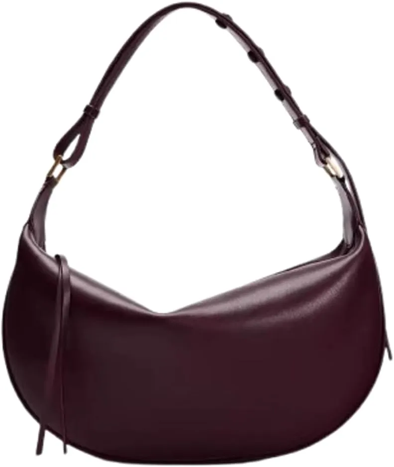 Y2k Hobo Bags Women 90s PU Leather Underarm Crescent Shoulder Bag Trendy Red Crossbody Purse Slouchy Tote Handbag 2025