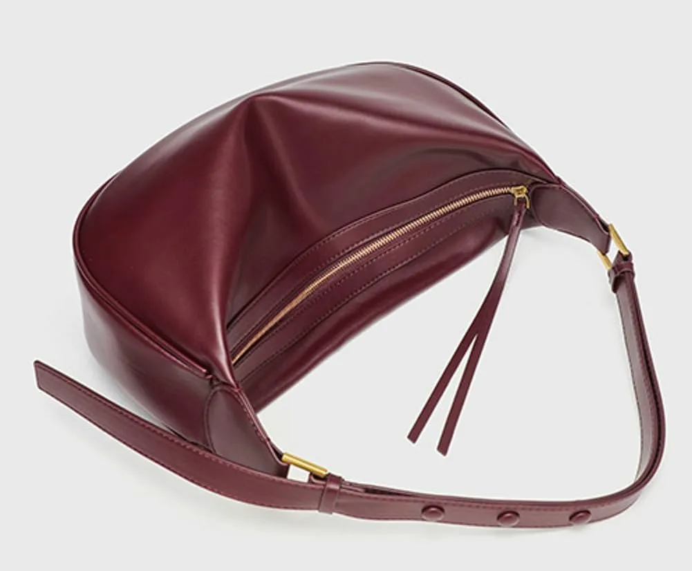 Y2k Hobo Bags Women 90s PU Leather Underarm Crescent Shoulder Bag Trendy Red Crossbody Purse Slouchy Tote Handbag 2025
