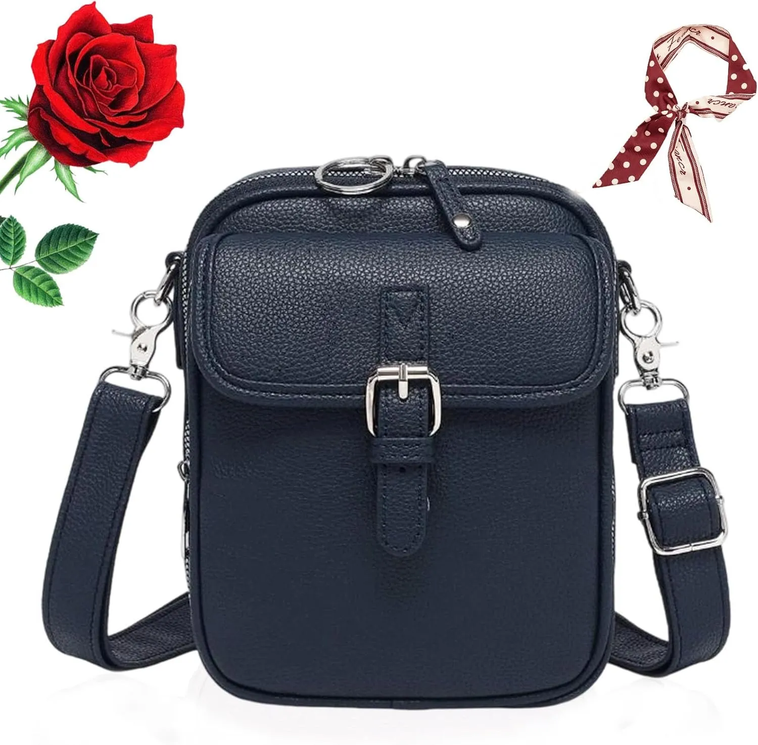 Zealburst Crossbody Bag, Forcipower Leather Crossbody Purse, Urvashi Bag for Women with Built in Wallet
