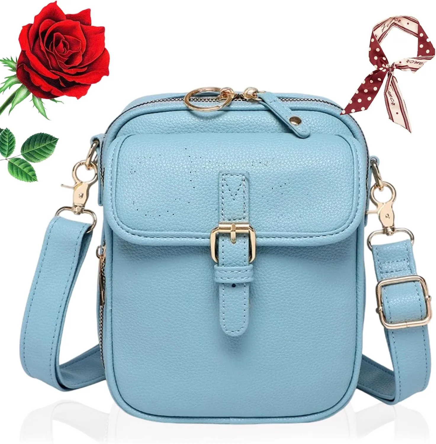 Zealburst Crossbody Bag, Forcipower Leather Crossbody Purse, Urvashi Bag for Women with Built in Wallet