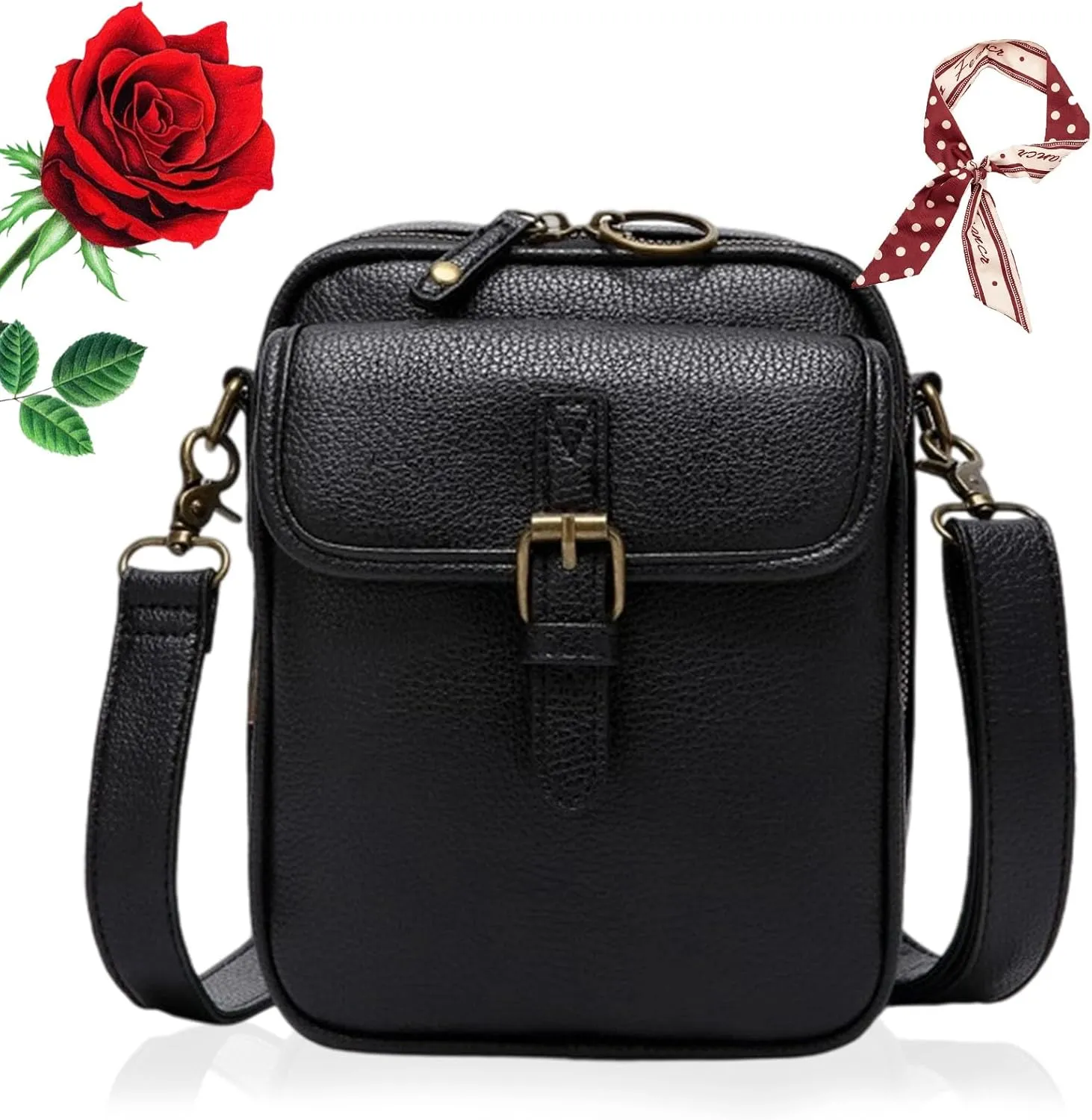 Zealburst Crossbody Bag, Forcipower Leather Crossbody Purse, Urvashi Bag for Women with Built in Wallet