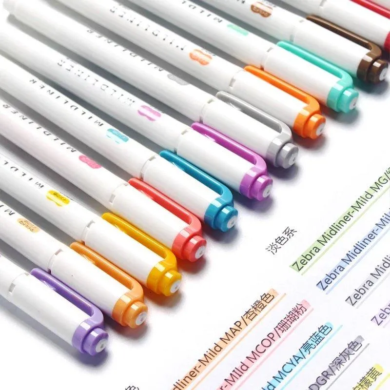 ZEBRA MILDLINER WKT7 double-headed highlighter water-based highlighter marker pen highlighter